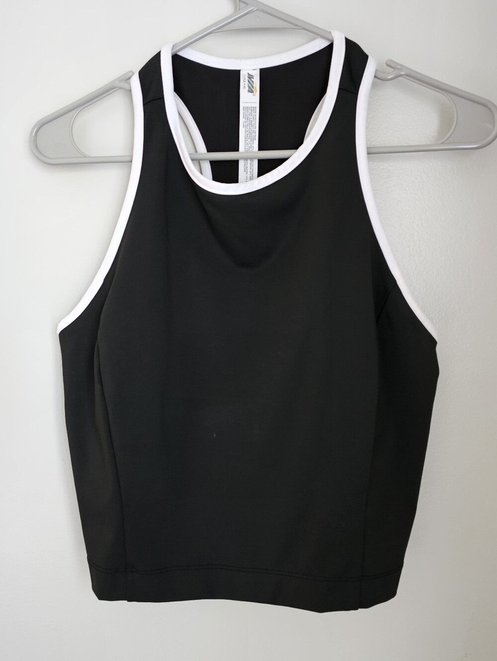 Avia Black Crop Tank Top with White Trim